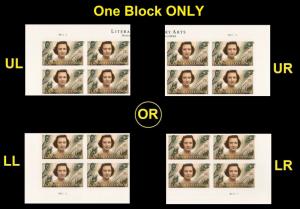 US 5003a Flannery O'Connor three ounce imperf NDC plate block MNH 2015 