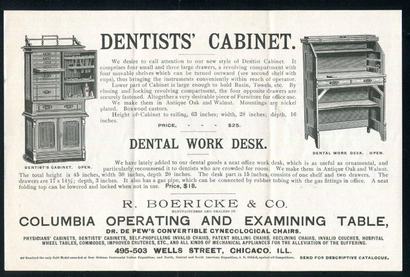 1893 Dentist illustrated Flyer & Envelope Chicago - Van Wert, Ohio