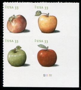 4730a US 2013 New Issue 33c Apples (4) SA, MNH PB LR