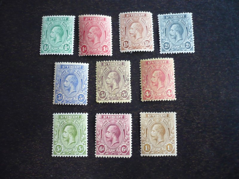 Stamps - St. Vincent - Scott# 118-121,123-128 -Mint Hinged Part Set of 10 Stamps