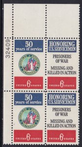 1422a Disabled American Veterans Plate Block MNH