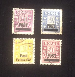 D)1929, NORWAY, STAMPS, SURCHARGED RATE FOR USE BY MAIL, USED