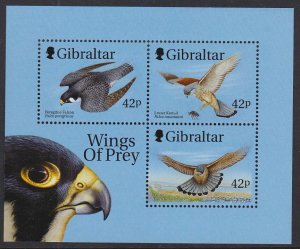 1999 Gibraltar 883-885/B39 Birds of prey 6,00 €