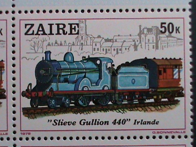 ZAIRE-1980 SC# 935-42-WORLD FAMOUS TRANIS-MNH IMPRINT BLOCK SET VERY FINE