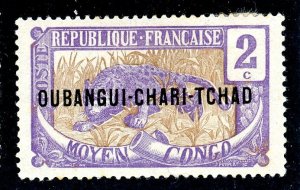 Ubangi, Scott #2, Unused, Hinged