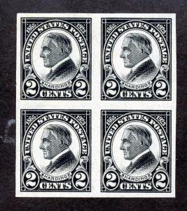 U.S. Scott 611 1923 Harding Memorial Issue VF Unused Imperforate Block