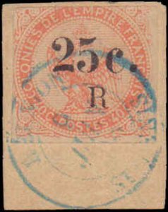 French Reunion #4, Incomplete Set, On Piece, 1885, Used