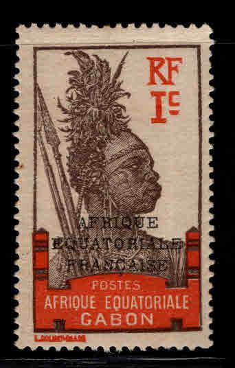 GABON Scott 85 MH* Warrior stamp