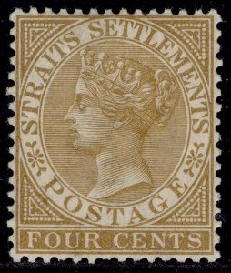 MALAYSIA - Straits Settlements QV SG64, 4c pale brown, LH MINT. Cat £55.