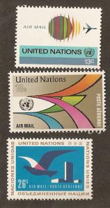 United Nations  Scott # C19-21  Mint never hinged