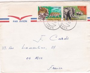 French Colonies Air Mail 1969 Panthers & Elephants Stamps Cover to France  44715