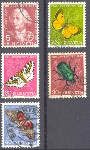 Switzerland Sc# B267-B271 Used 1957 Semi-Postals