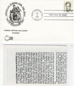1861 20c THOMAS GALLAUDET - 1st JMW cachet