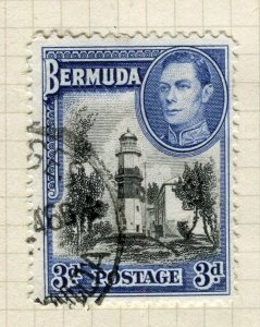 BERMUDA; 1938 early GVI pictorial issue fine used 3d. value