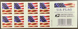 5160b US Flag Convertible Pane of 20 Forever B1111 FV $13.20 2016