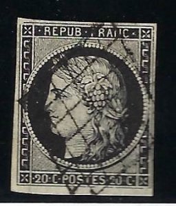 France Sc #3 Used F-VF SCV$45...Grab a Deal!