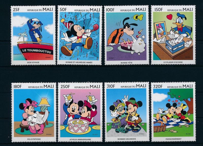 [23217] Mali 1997 Disney Mickey Minnie Mouse Goofy Greeting stamps MNH