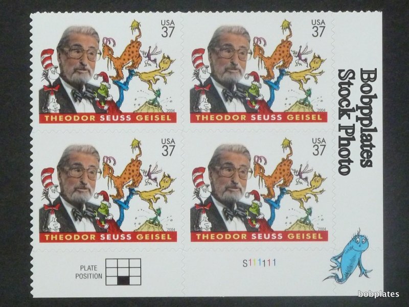 BOBPLATES #3835 Dr Seuss Plate Block F-VF MNH SCV=$3.5 ~ See Details for #s/Pos