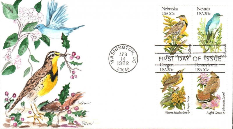 #1953-2002 Birds - Flowers Ham FDC Set