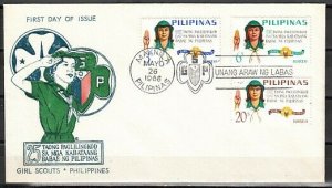 Philippines, Scott cat. 947-949. Girl Scout Anniversary. First Day Cover. ^