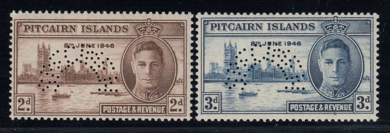 Pitcairn Islands, SG 9s-10s, MLH Perforated Specimen variety