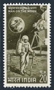 India 503, MNH. Michel 487. Apollo 11. Man's 1st landing on the Moon, 1969.