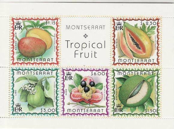 Montserrat - Fruits - 5 Stamp  Sheet  - 13M-004