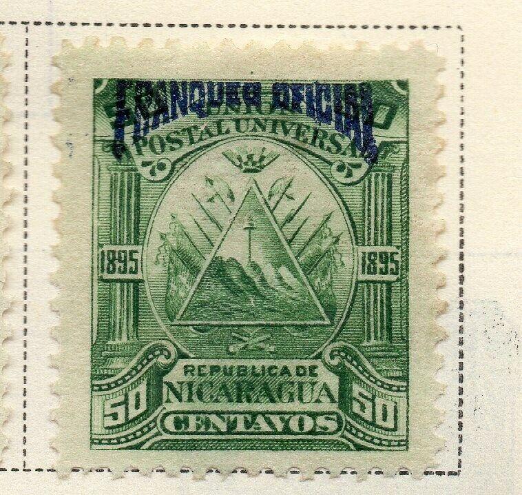 Nicaragua 1895 Early Issue Fine Mint Hinged 50c. Official Optd 323742