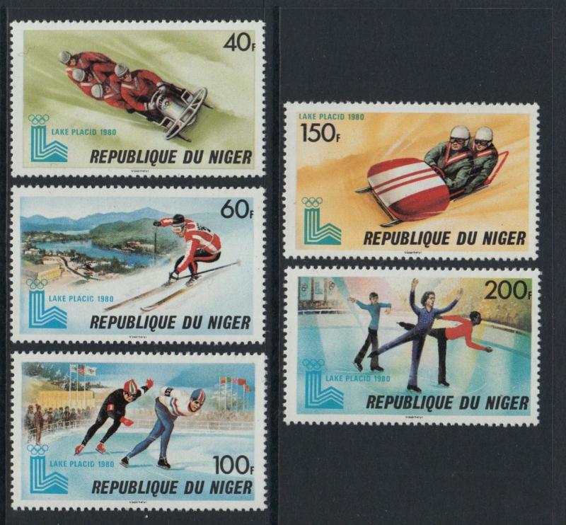 XG-O341 OLYMPIC GAMES - Niger, 1980 Winter, Lake Placid '80, 5 Values MNH Set