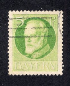 Bavaria 1914 5pf yellow green Ludwig III, Scott 96 used, value = $2.00