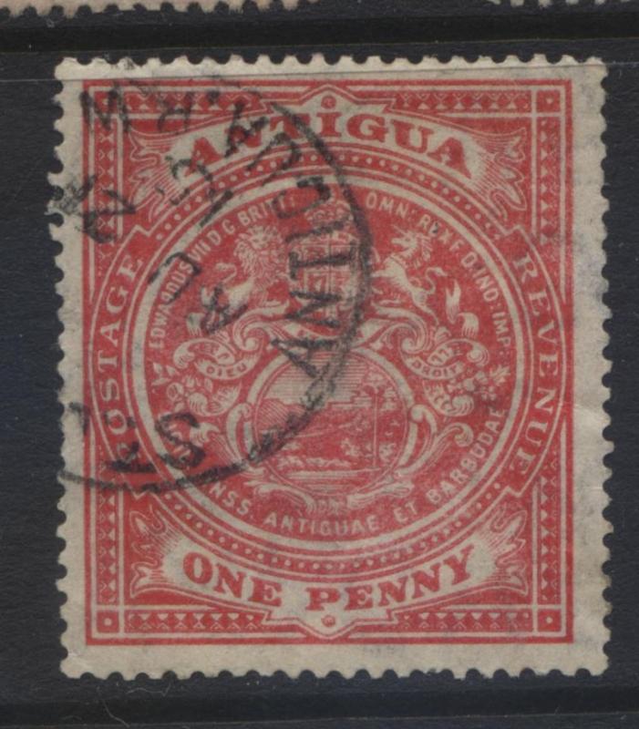 Antigua - Scott 32 - Seal of Colony -1908 - VFU - 1p Stamp - WMK - 3