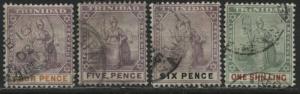 Trinidad 1896 various values to1/ used 