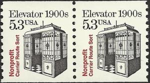 # 2254 MNH - Pair - SCV-0.50 - 1900'S ELEVATOR