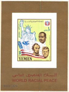 YEMEN 1964 MARTIN LUTHER KING ABRAHAM LINCOLN & JOHN KENNEDY IMPERF S/S