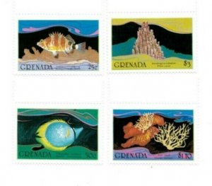 Grenada 1985 - Marine Life Fish - Set Of 4 Stamps - Scott #1333-36 - MNH