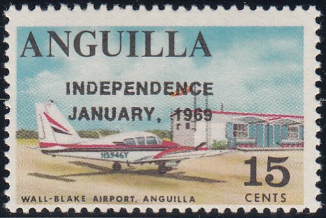 Anguilla 1969 MNH Sc #60 Overprint on 15c Wall-Blake Airport Variety