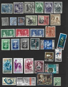 Malta Mint & Used Lot of 33 different stamps 2017 CV $25.25