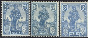 MALTA 1922 'MALTA' 2½D AND 3D BOTH SHADES