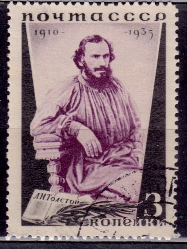 Russia - USSR 1935, Leo Tolstoy, 25th Anniversary, 3k, used