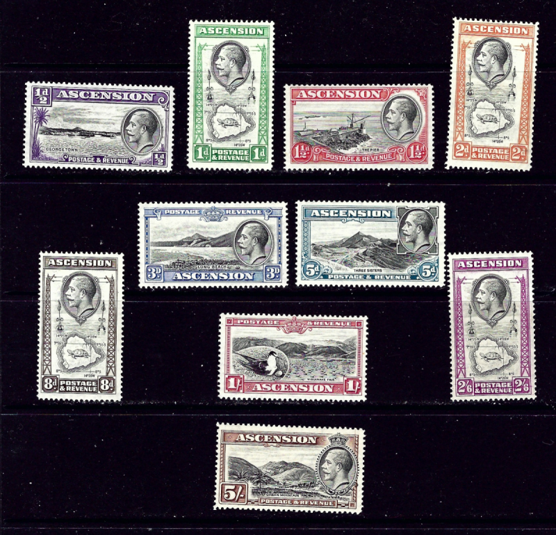 Ascension Is 23-32 MNH 1934 KGV set 