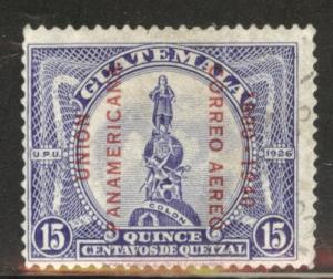 Guatemala  Scott C123 used airmail Faulty CTO thin MNG Tear