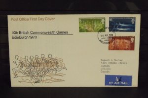 15430   GREAT BRITAIN   FDC # 639-641     IXth Commonwealth Games