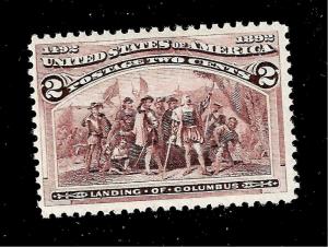 US 1893  Sc# 231  2 c  COLUMBIAN  Mint NH - Crisp Color - Centered