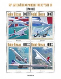 Guinea-Bissau - 2019 Concorde Anniversary - 4 Stamp Sheet - GB190807a