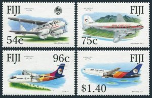 Fiji 653-656,MNH.Michel 648-651. Air Pacific,40 th Ann.1991.Airplanes.