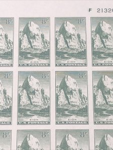 US 763 Zion Imperf Sheet Of 50 Mint No Gum As Issued - SUPERB.