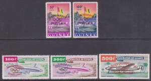 Guinea 201-02 & C24-26 MNH 1960 17th Olympic Games Rome Overprinted Set Cv $92.