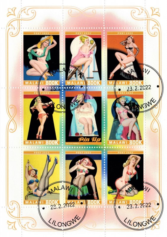 Pin-up girls, art, nudes (2) on 10 scans