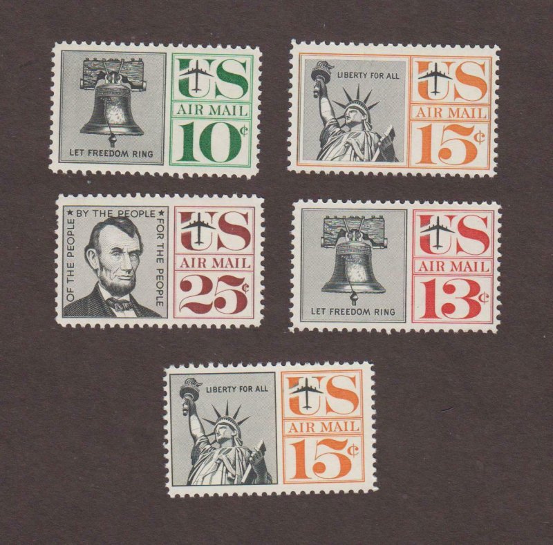 US,C57-C63,COMPLETE SET,MNH,VF,1950'S AIRMAIL COLLECTION MINT NH,OG