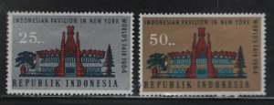 Indonesia 643-644, Hinged, 1964 New York World's Fair